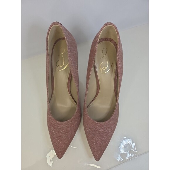 Sam Edelman Rose Sparkle Pointed Toe Barbie Stiletto Pumps Sz 8.5 Hoco Formal - Picture 5 of 9